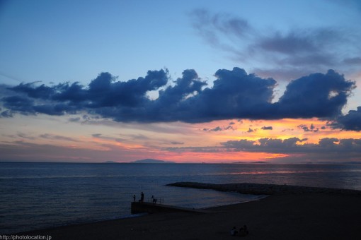 松江海水浴場の夕景