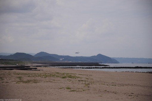 鳥取空港裏の砂浜